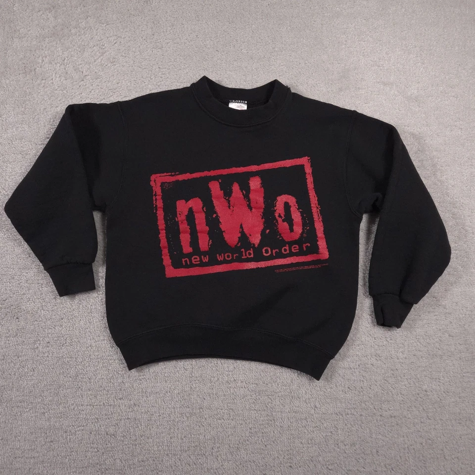 Sudadera De Colección Nuevo Orden Mundial Juvenil Grande WCW Lucha Cuello Redondo Años 90 Foto 1 de 4