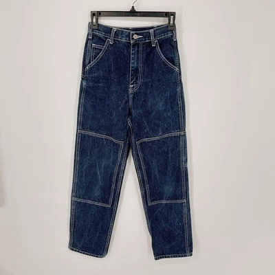 Jeans Brandy Melville J. Galt lavagem escura cintura alta pintor carpinteiro mãe tamanho P - Imagem 1 de 4