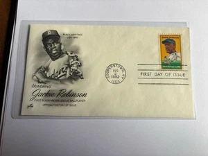 Jackie Robinson Stamped Cathe Aug. 2, 1982 Dodgers Hof - Picture 1 of 4