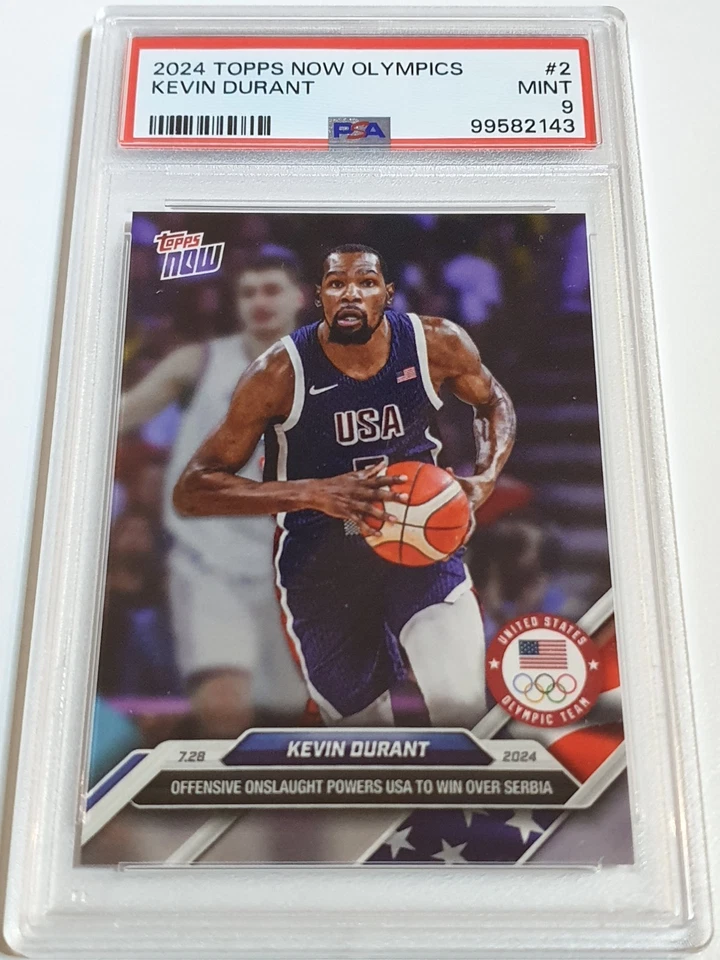 2024 Topps Now Juegos Olímpicos Kevin Durant #2 Equipo EE. UU. - PSA 9 (POP 3) Foto 1 de 2