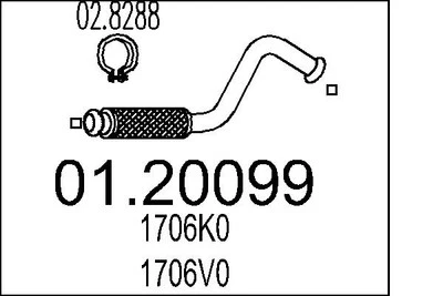 MTS 01.20099 Exhaust Pipe for CITROËN,PEUGEOT - Bild 1 von 3