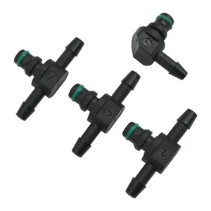 Comprehensive 4 Piece Set of Diesel Injector Return Connectors in Black - Picture 1 of 15