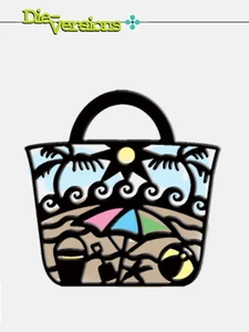 DIE-VERSIONS -WHISPERS- "BEACH BAG" DVW140 CARDS OR SCRAPBOOKING - Picture 1 of 1