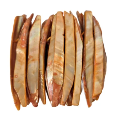 Brazalete o brazalete elástico concha color naranja grueso ancho grande 6 pulgadas Foto 1 de 2