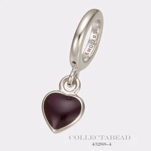 Authentic Endless Sterling Silver Violet Enamel Heart Drop Bead 43268-4 - Picture 1 of 1