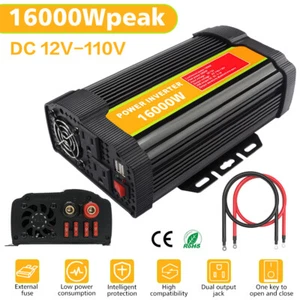 16000Watts Sine Wave Peak Power Inverter 12V to 110V Car Auto Converter Adapter - Picture 1 of 13