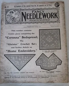 AUSGEFALLENE HANDARBEIT ILLUSTRIERT. um 1920 MAGAZIN VOL. 4 n.47 TAGESDECKE STICKEREI - Bild 1 von 6