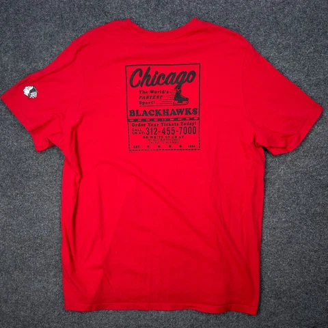 Adidas Chicago Blackhawks T Shirt Mens Size 2XL XXL Red NHL Hockey Club Cover
