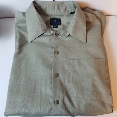 Kenneth Cole Reaction 男式长袖口袋礼服衬衫鼠尾草绿色 2XL  — 第 1/4 张图片