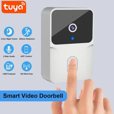 Tuya Wifi Video Timbre Inalámbrico HD Cámara IR Alarma Seguridad Hogar Inteligente Puerta Be Foto 1 de 4