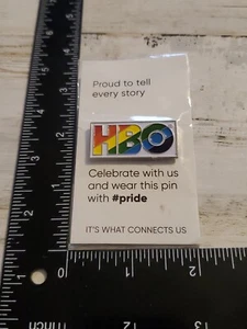 HBO Rainbow Gay Pride Promotional Lapel Pin LGBTQ Jar Of Buttons Yg - Picture 1 of 2