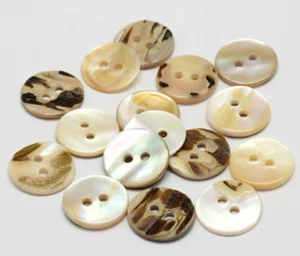 10 Mother Of Pearl Buttons Shell 13mm Vintage Button 2 Hole D18-21 Aussie Seller - Picture 1 of 1