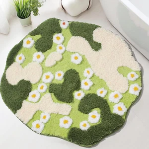 Moss Bath Mat, Ultra Thick Soft Green Bathroom Rug, Water Absorbent Non Slip - Picture 1 of 5