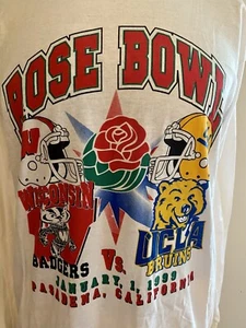 Vintage 1999 Autographed Rose Bowl Shirt Wisconsin UCLA Team Signatures Size XL - Picture 1 of 12