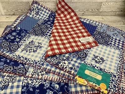 Pioneer Woman Blue Heritage Patchwork Placemats NWT Reversible Farmhouse Set: 4 - Image 1 of 4