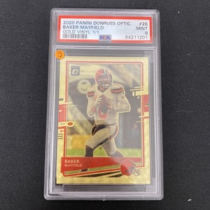 2020 Panini Donruss Optic Baker Mayfield Gold Vinyl Prizm #1/1 PSA 9 Mint