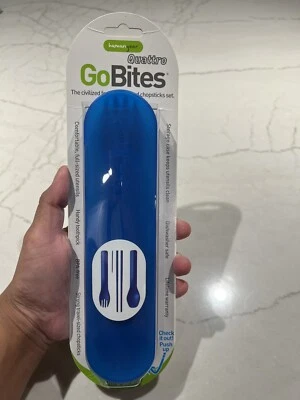 HUMAN GEAR Trio Go Bites  Utensil Set and Storage Case Blue.new In Box - Image 1 of 4