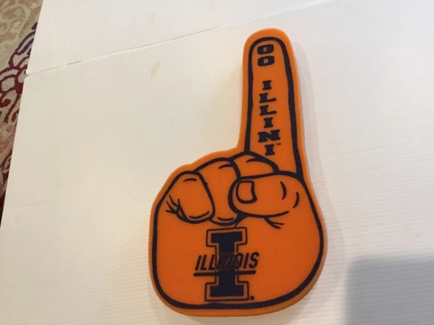VTG Illinois Fighting Illini ‘GO ILLINI’ Foam Finger 14’ X 8’ - Cool Cover