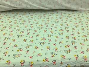 Double Brushed DTY Floral Spandex Stretch Apparel Fabric Green Yellow Pink M316 - Picture 1 of 1