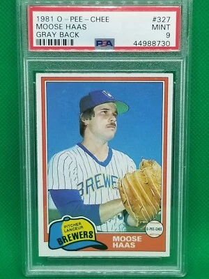 ⚾1981 O-Pee-Chee OPC #327 MOOSE HAAS⚾ RARE Gray Back ~ PSA 9 MINT ~ NONE Higher - Image 1 of 2