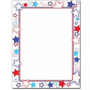 Patriotic Stars Letterhead Laser & Inkjet Printer Paper 100 Sheets - Picture 1 of 2