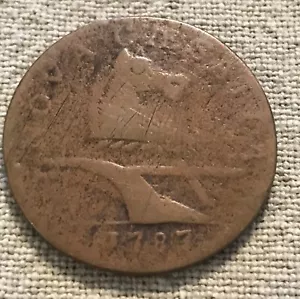 1787 New Jersey Colonial cent , M-64t , VG - Picture 1 of 2