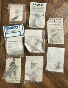 Lot Of 8 Vintage Unpainted Diecast Military Aircrafts - Foto 1 di 13