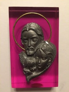 Vintage Italian Peltro by Columbia Inciso A Mano Religious Jesus Paperweight A6 - Picture 1 of 12