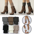 Women Winter Warm Leg Warmers Cable Knit Ladies Knitted Socks Boot Cuffs Crochet