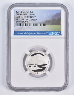 2014-S Silver PF70 ANT Great Sand Dunes Quarter Limited Edition NGC - Image 1 of 4