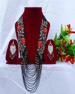 Handmade Necklace Seed Bead Boho American Style Nativ Beaded Multi Strand - Picture 1 of 8