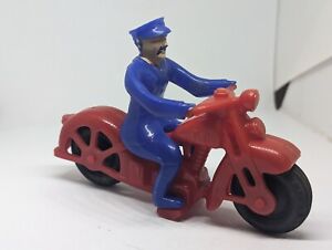 Vintage Hubley Kiddie Toy Police Motorcycle Red/Blue 