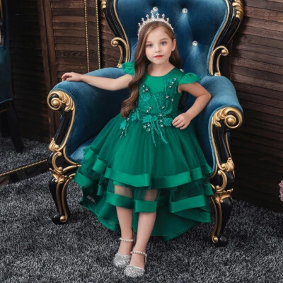 Vestido Tutú Navidad Princesa Niños Flor Niñas Boda Concurso Cumpleaños Vestidos Foto 1 de 4