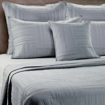 Barbara Barry Eternity Acolchado Gris Pizarra Decorativo Queen Sham Nuevo con Etiquetas Foto 1 de 4