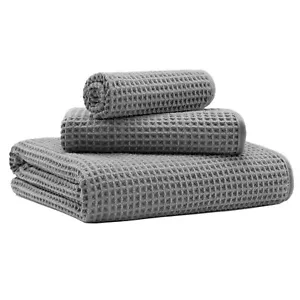 New Microfiber Waffle Bath Towels 3 Pieces Oversized Soft Absorbent Fast Dryi... - Picture 1 of 6
