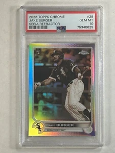 Jake Burger Rookie 2022 Topps Chrome #29 Sepia Refractor PSA Gem Mint 10 - Picture 1 of 3