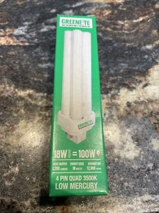 Satco S8336 CFD18W/4P/841 18W 4-Pin G24q-2 T4 CFL 4100k Cool White - Picture 1 of 3