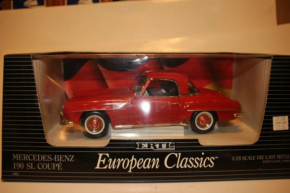 Ertl European Classics Mercedes Benz 190 SL cupé, rojo escala 1:18 diecast Foto 1 de 4