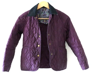 Barbour John Lewis May Liddesdale Little girl Quilt Jacket - Purple - Sz 8-9 - Picture 1 of 10