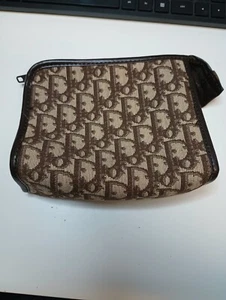 VINTAGE DIOR JACQUARD TROTTER LOGO MAKE UP BAG MADE IN FRANCE - Picture 1 of 5