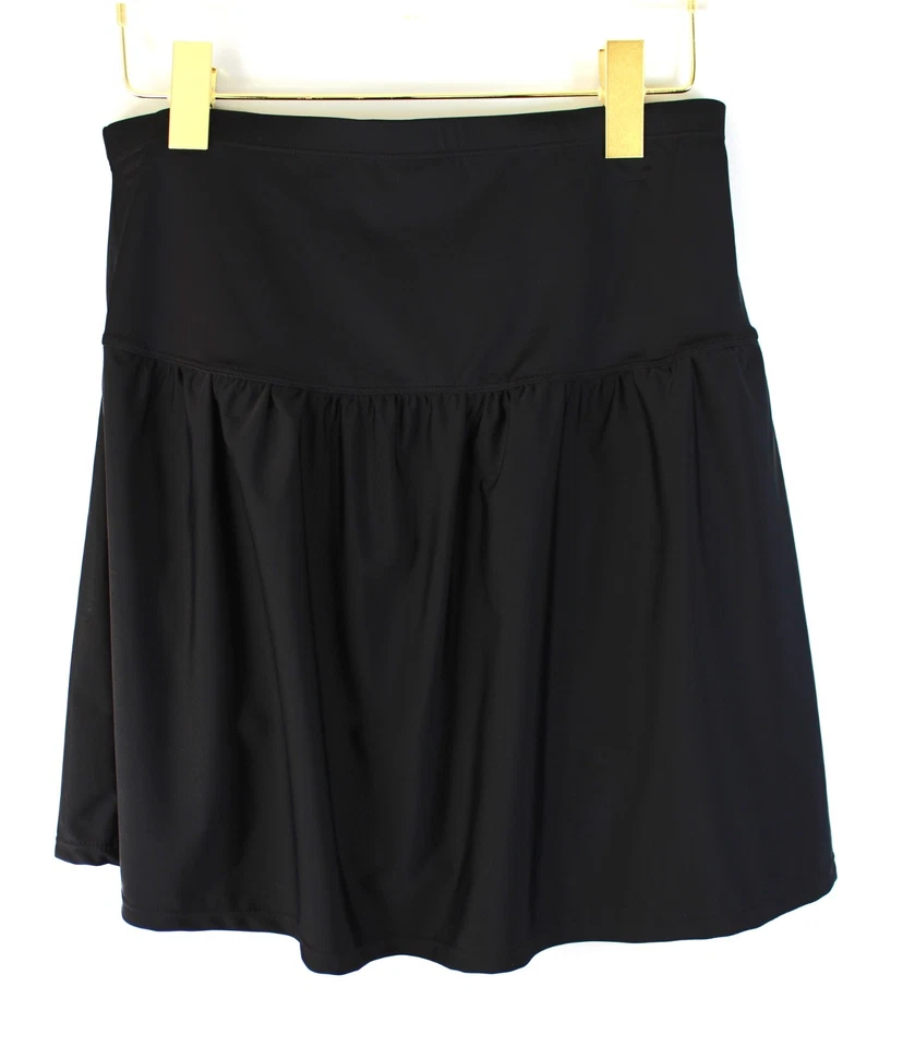 Island Escape High Waist Plus Size Swim Skirt Bottom Sz 22w Black 17564