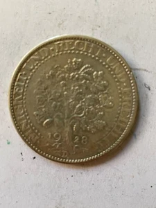 MDS DEUTSCHES REICH WEIMAR 5 REICHSMARK 1928 D "EICHBAUM" SILBER  #L - Bild 1 von 3