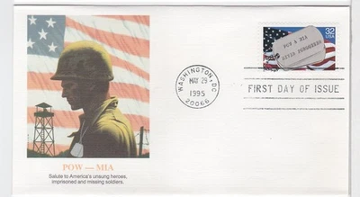 TurtlesTradingPost- POW And MIA 1995 #2966 FDC- Fleetwood Cachet - Image 1 of 2