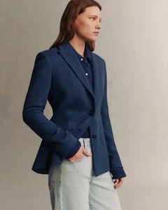 NEW TWP Husband Indigo Peak Lapel Linen Blend Blazer Sz M NWT $850 - Picture 1 of 14