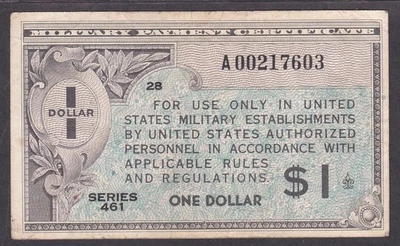 [VF, No Tears or Holes] Replacement MPC 461 Series 1 Dollar S805-1r [013-1] - Image 1 of 2