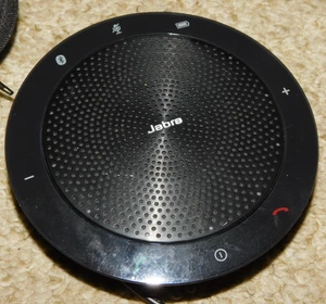 Jabra Speaker PHS002W USB/Bluetooth Black Speakerphone w/ Case WORKS - Picture 1 of 4