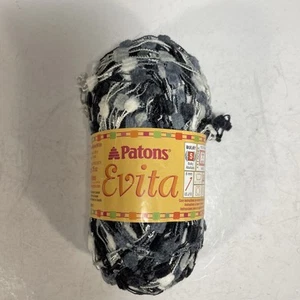 Patons Evita filato bianco e nero ANDES #62040 ingombrante 1 matassa fuori produzione - Foto 1 di 7