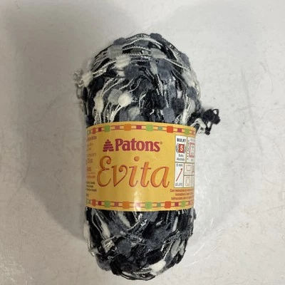 Hilo Patons Evita blanco y negro ANDES #62040 voluminoso 1 madeja descontinuado Foto 1 de 4