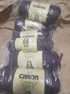 Pack of 3 Skeins Caron Simply Soft Acrylic Yarn #9761 Plum Perfect New - Picture 1 of 3