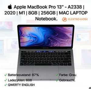 💻 Apple MacBook Pro 13” – A2338 | 2020 | M1 | 8GB | 256GB | MAC LAPTOP | QWERTY - Bild 1 von 22